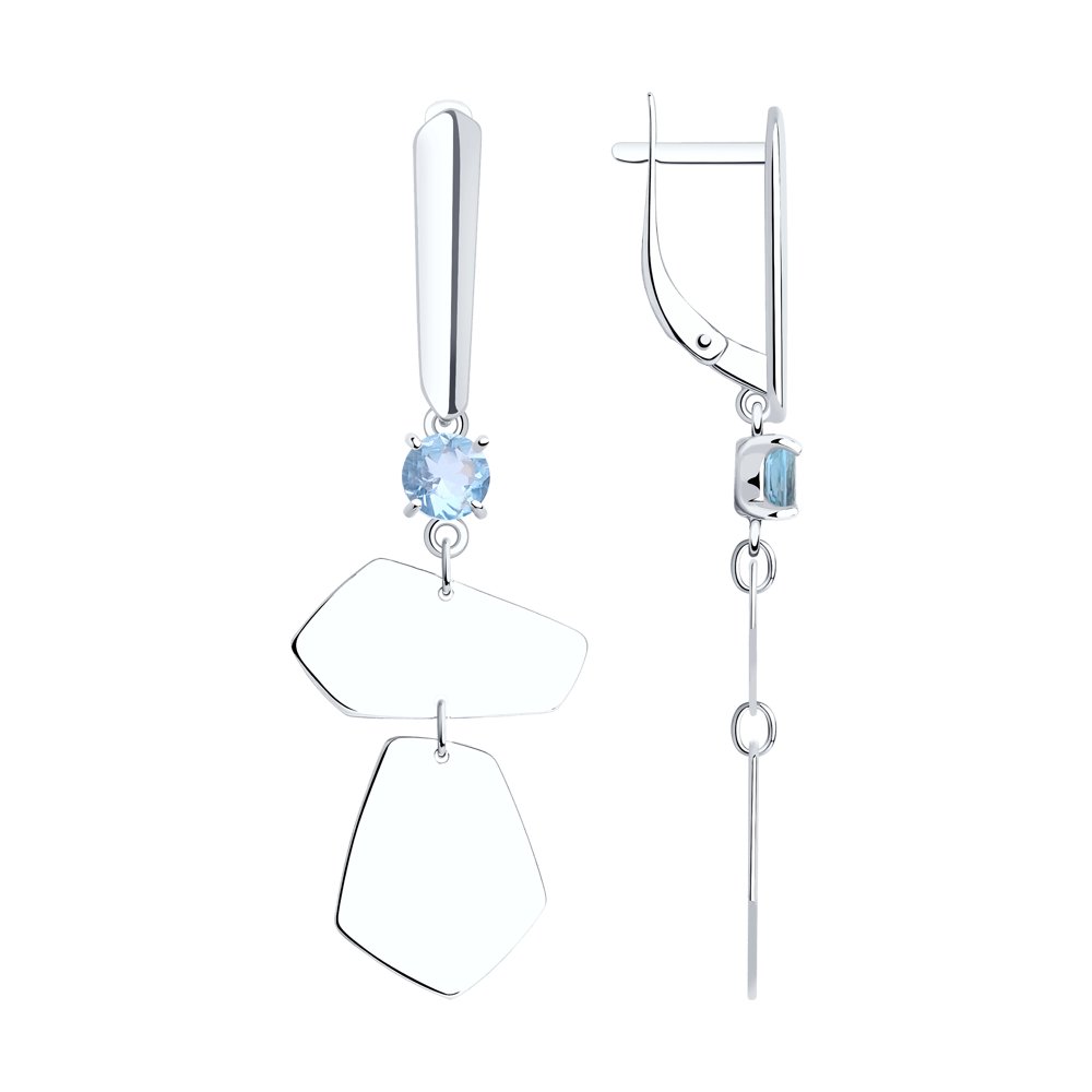 

Серьги женские из серебра SOKOLOV 92022314, топаз, 92022314