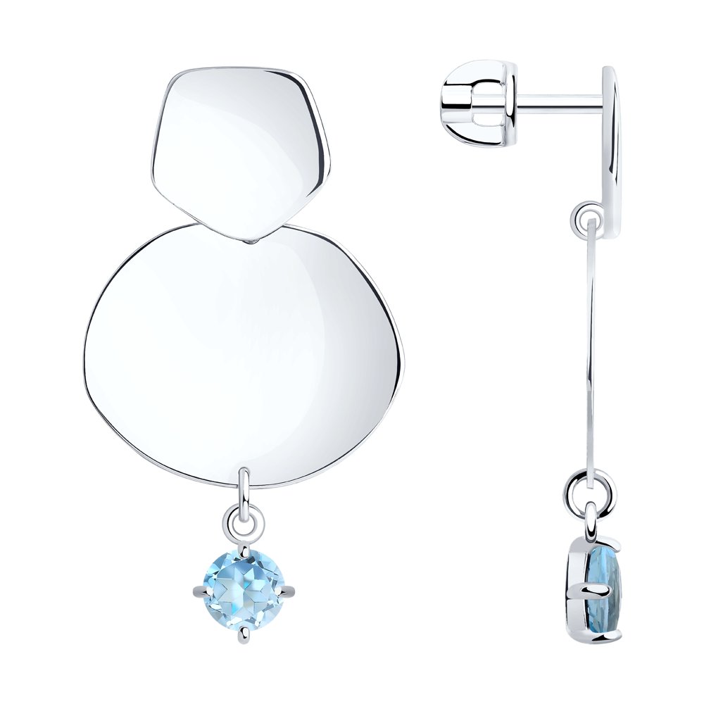 

Серьги женские из серебра SOKOLOV 92022324, топаз, 92022324