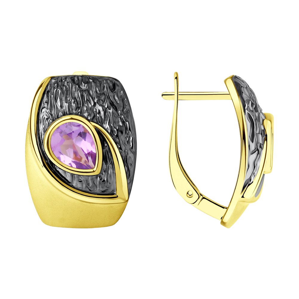 

Серьги женские из серебра SOKOLOV 92022330, аметист, 92022330