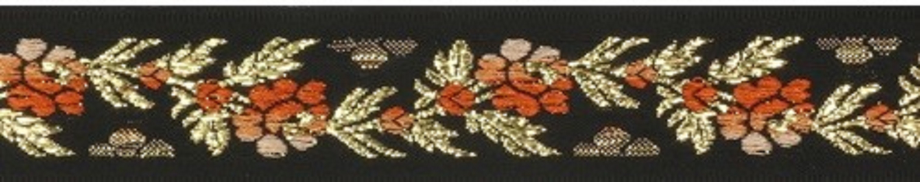 

Тесьма жаккардовая, цвет: оранжевый, черный, 26 мм x 10 м, арт. 26011