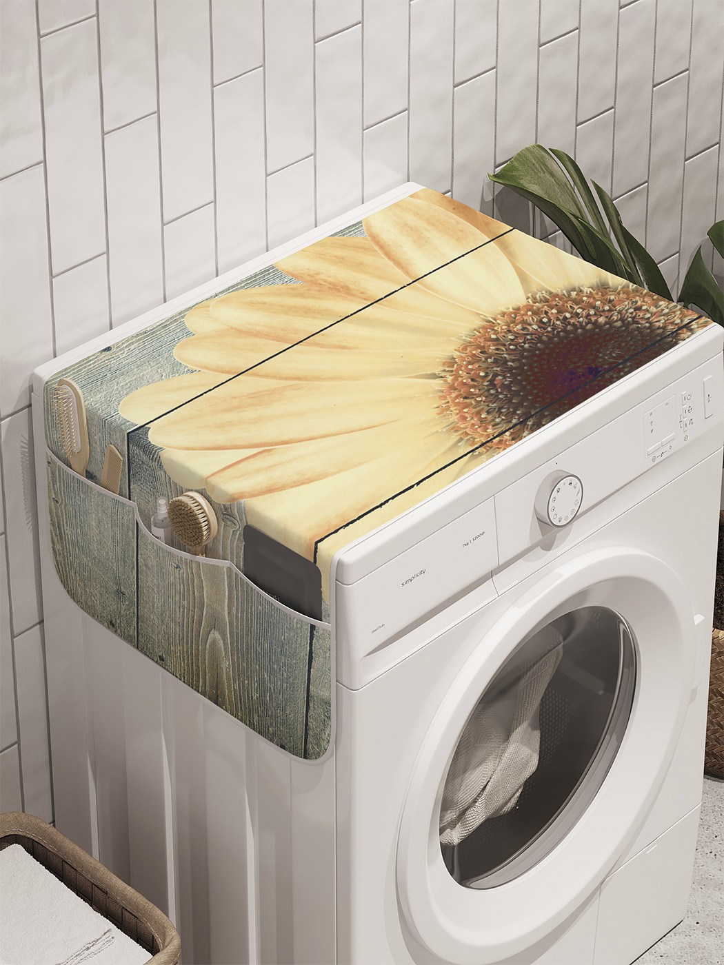 фото Органайзер "цветок для стены" на стиральную машину, 45x120 см ambesonne