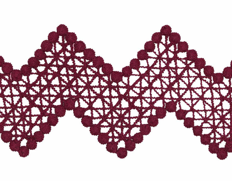 

Кружево матовое гипюр, 4,5 см x 13,72 м, цвет: NN074 марсала, арт. 3AR199
