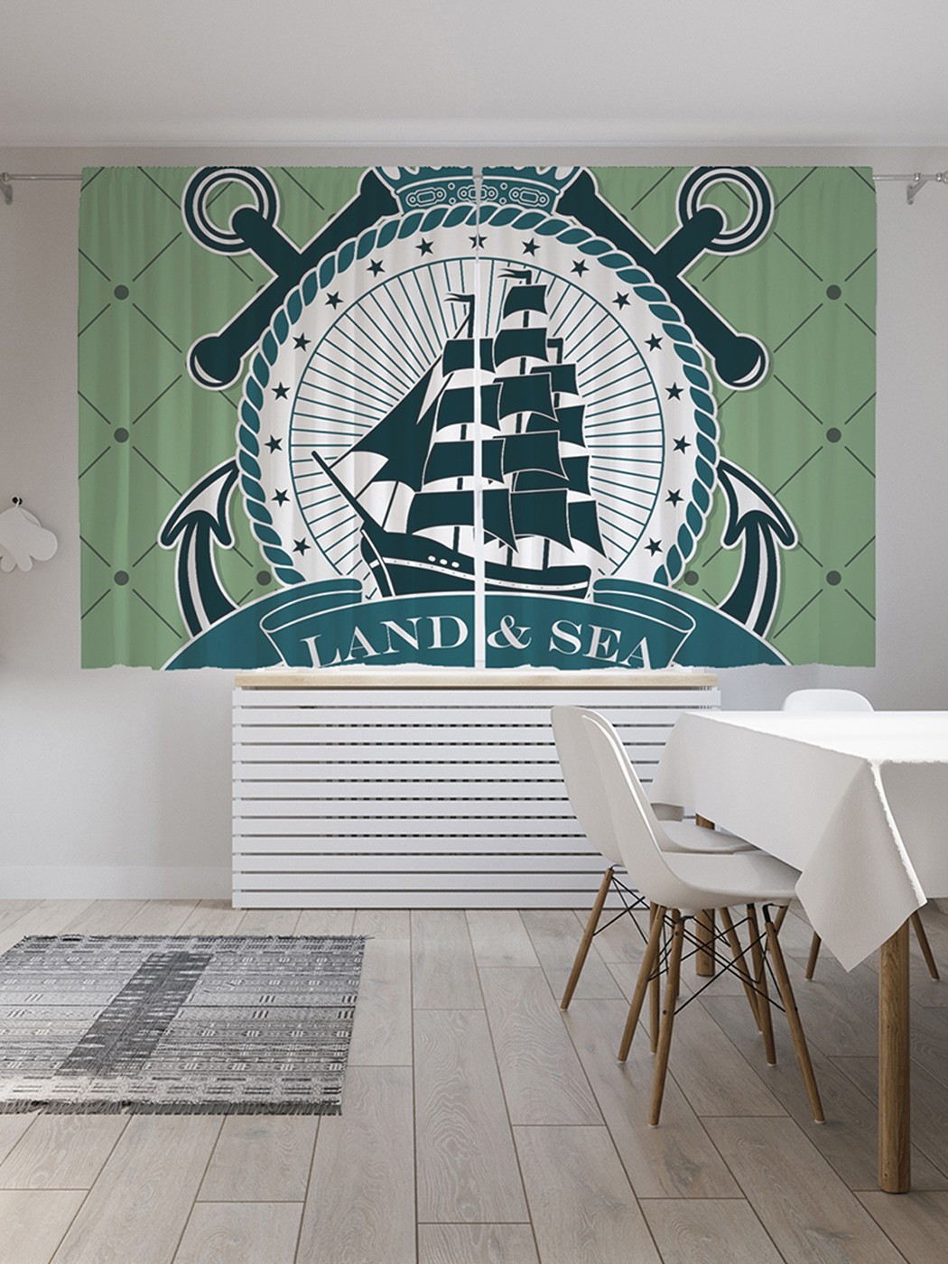 

Шторы под лён «Земля и море», серия Oxford DeLux, 290х180 см