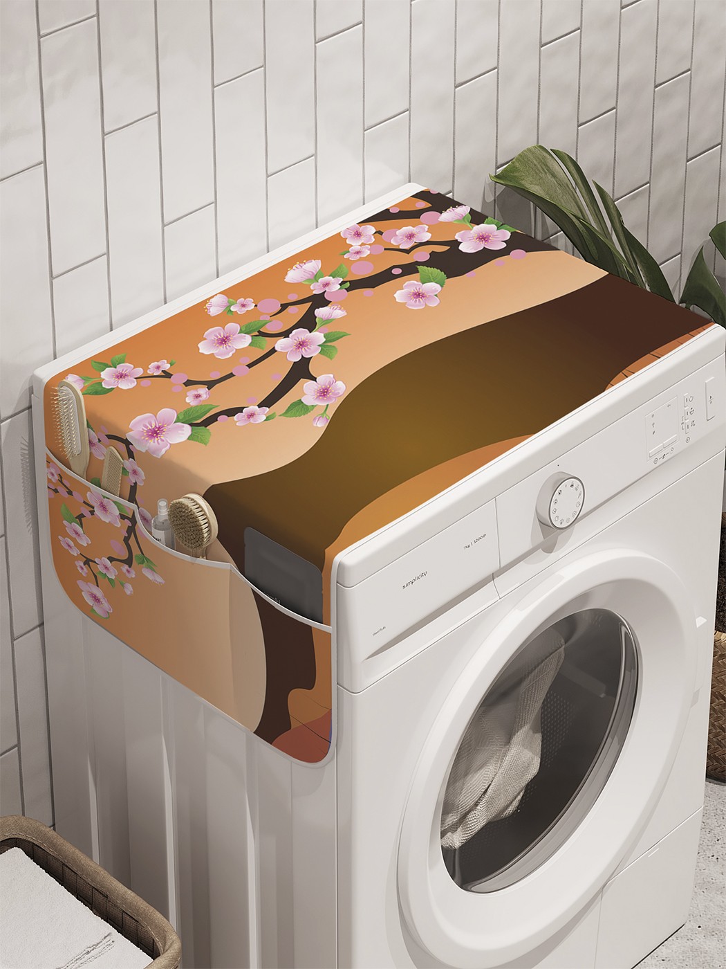 фото Органайзер "пустыня расцветает" на стиральную машину, 45x120 см ambesonne