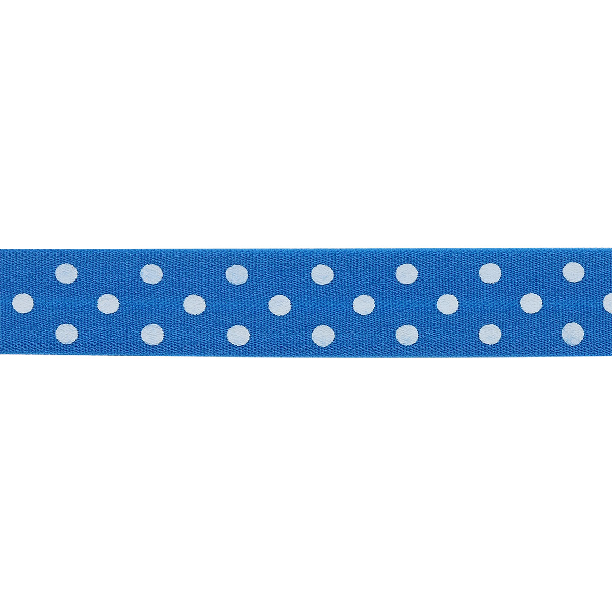 фото Резинка окантовочная "в горошек", цвет: синий, 20 мм x 22,86 м, арт. 3ar231 айрис-пресс