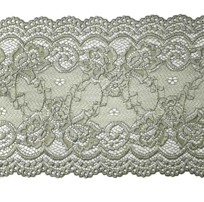 

Кружево эластичное, 15,5 см х 13,72 м, цвет: пыльный хаки, арт. 3AR242