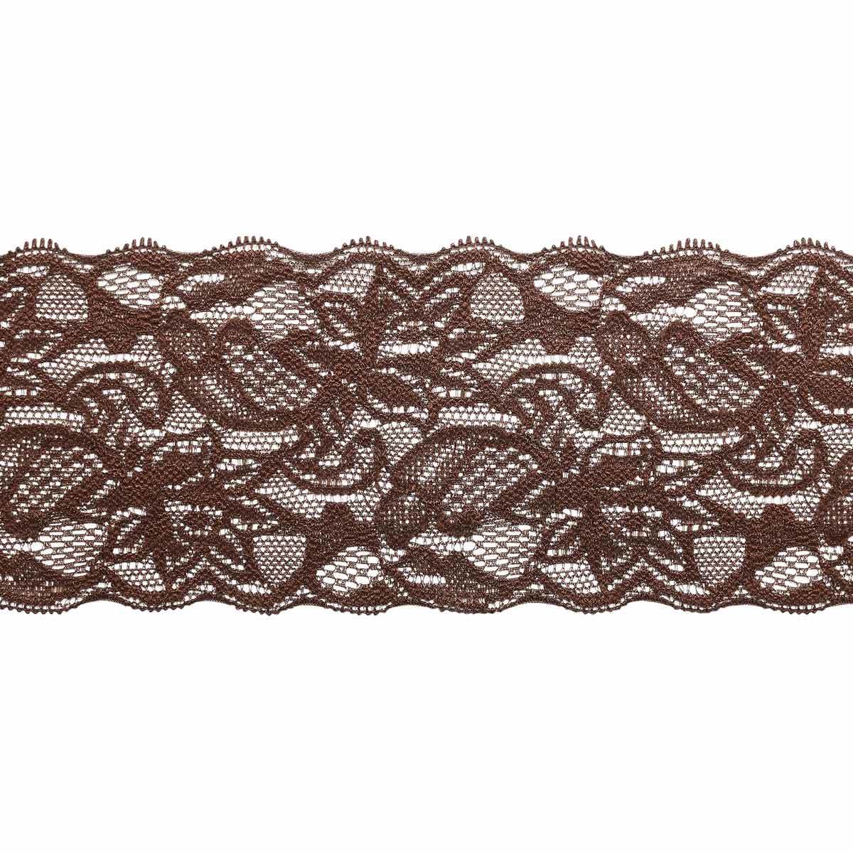 

Кружево эластичное, цвет: шоколад, 8 см x 9,14 м, арт. 3AR368