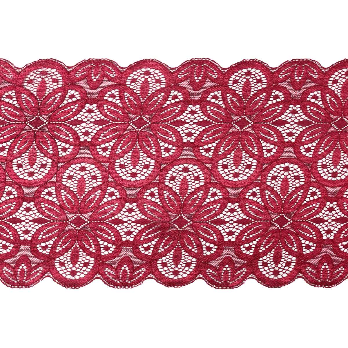 

Кружево эластичное, цвет: 02 бордовый, 18 см x 9,14 м, арт. 3AR363