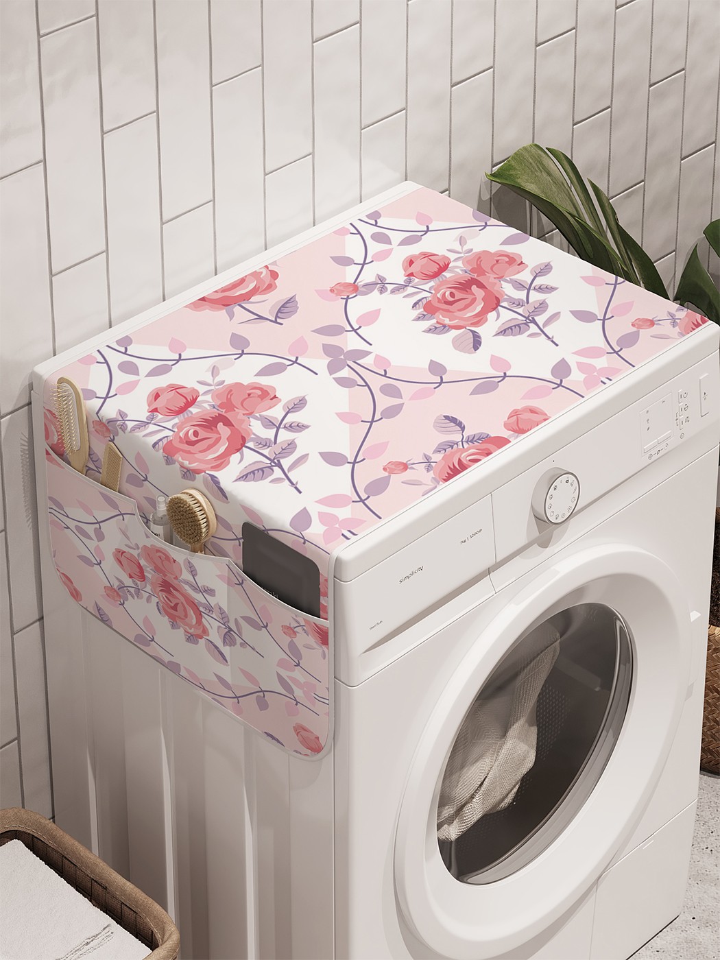 фото Органайзер "цветочный ажур" на стиральную машину, 45x120 см ambesonne