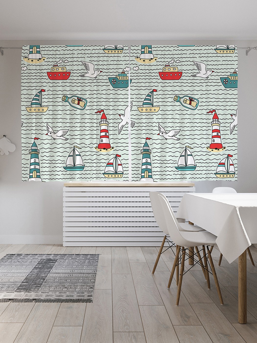 

Шторы под лён «Маяки и корабли», серия Oxford DeLux, 290х180 см
