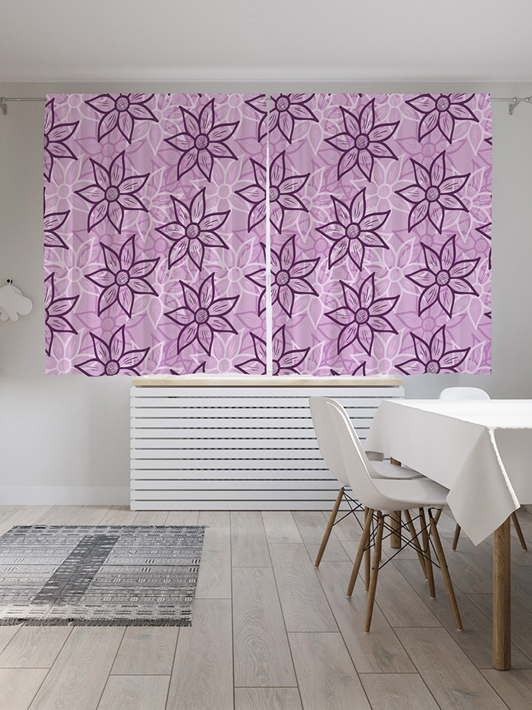 

Шторы под лён «Цветочный узор», серия Oxford DeLux, 290х180 см