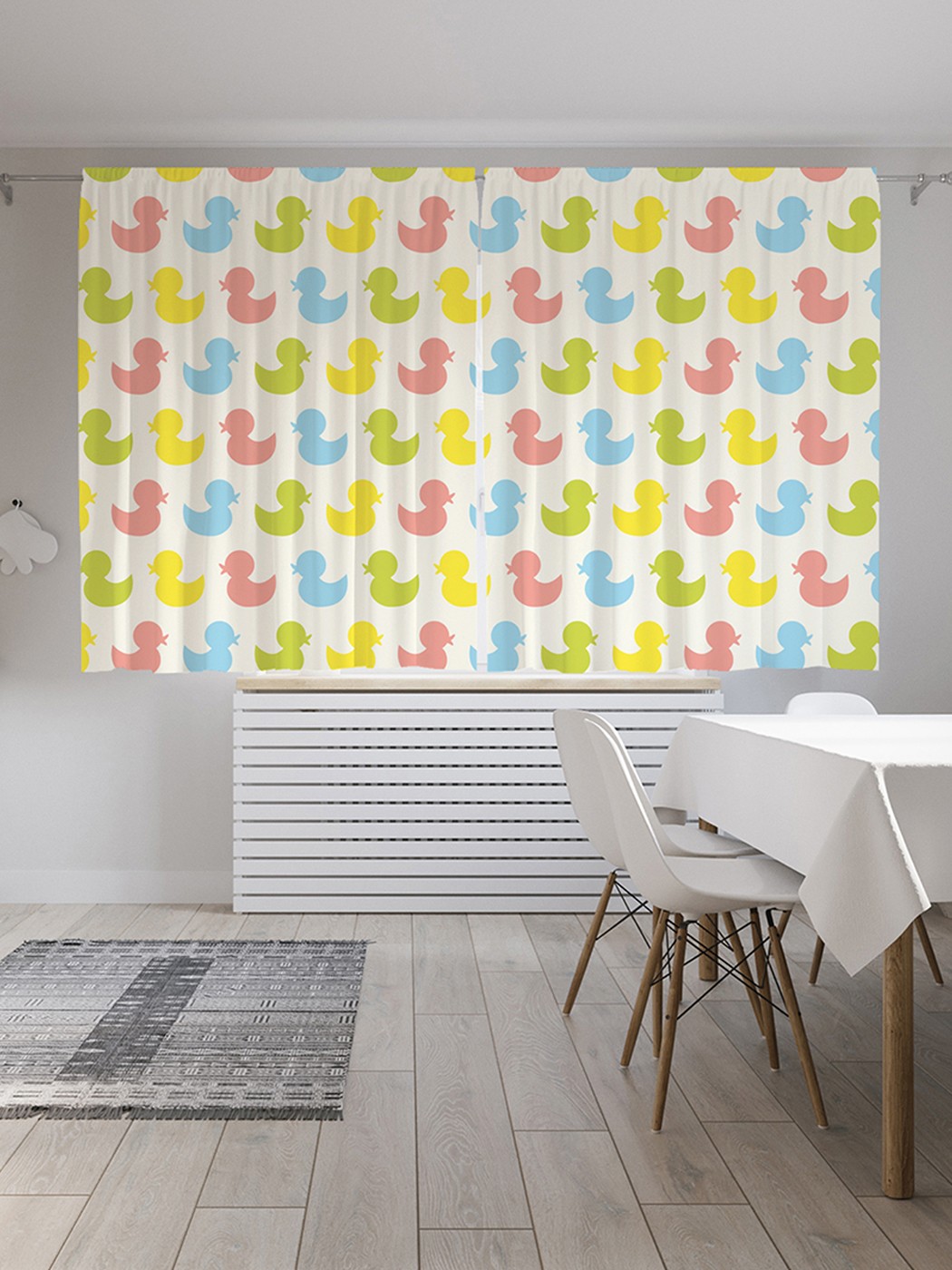 

Шторы под лён «Ряды уточек», серия Oxford DeLux, 290х180 см