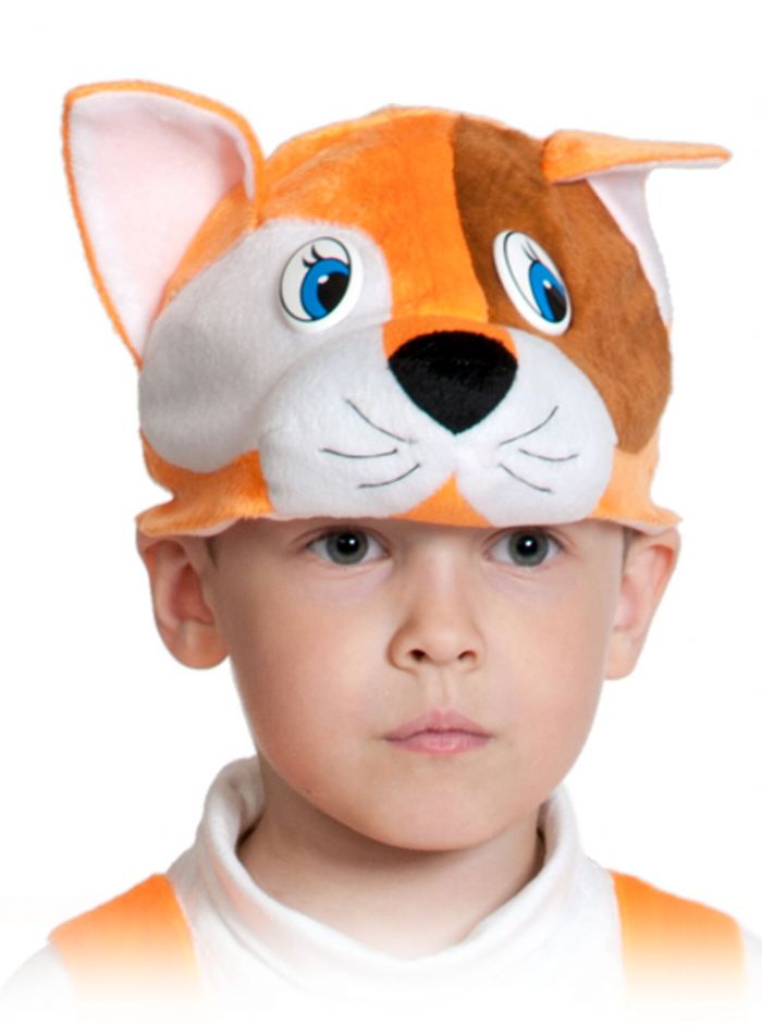 Карнавальная маска-шапка Котик рыжий размер 53-55