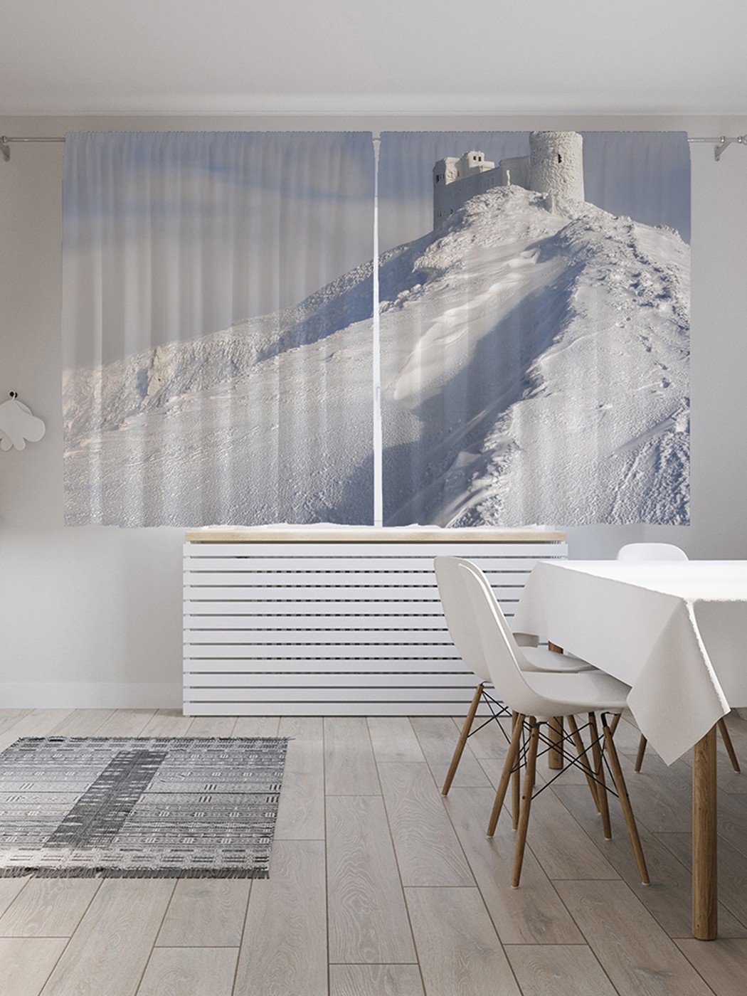 фото Шторы под лён «снежный замок», серия oxford delux, 290х180 см joyarty