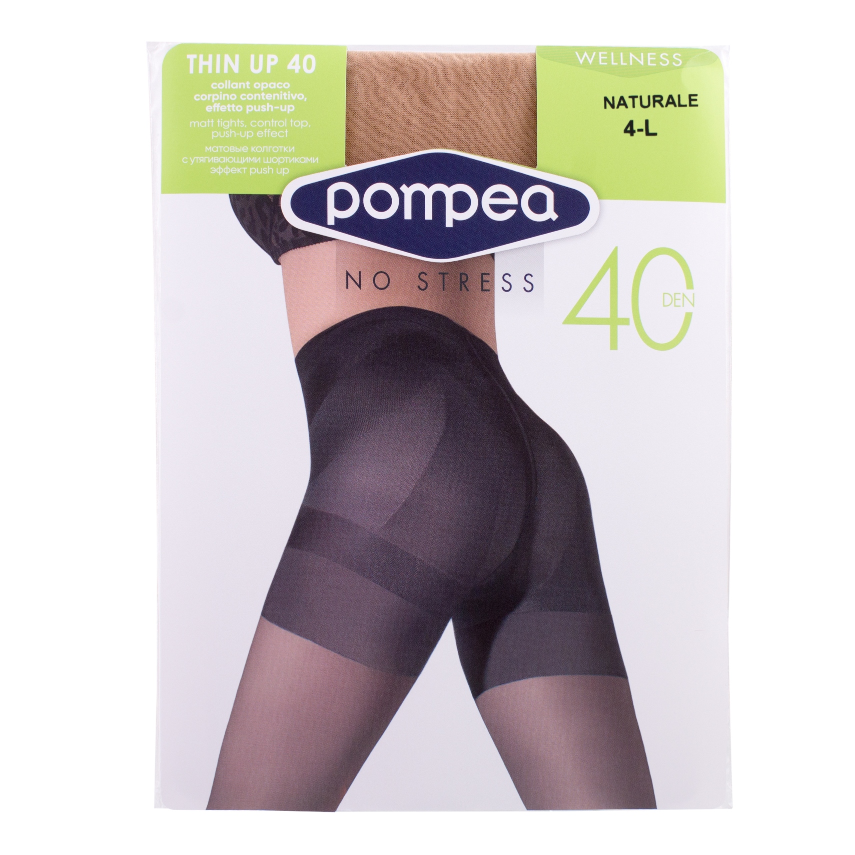 фото Колготки женские pompea thin up бежевые s