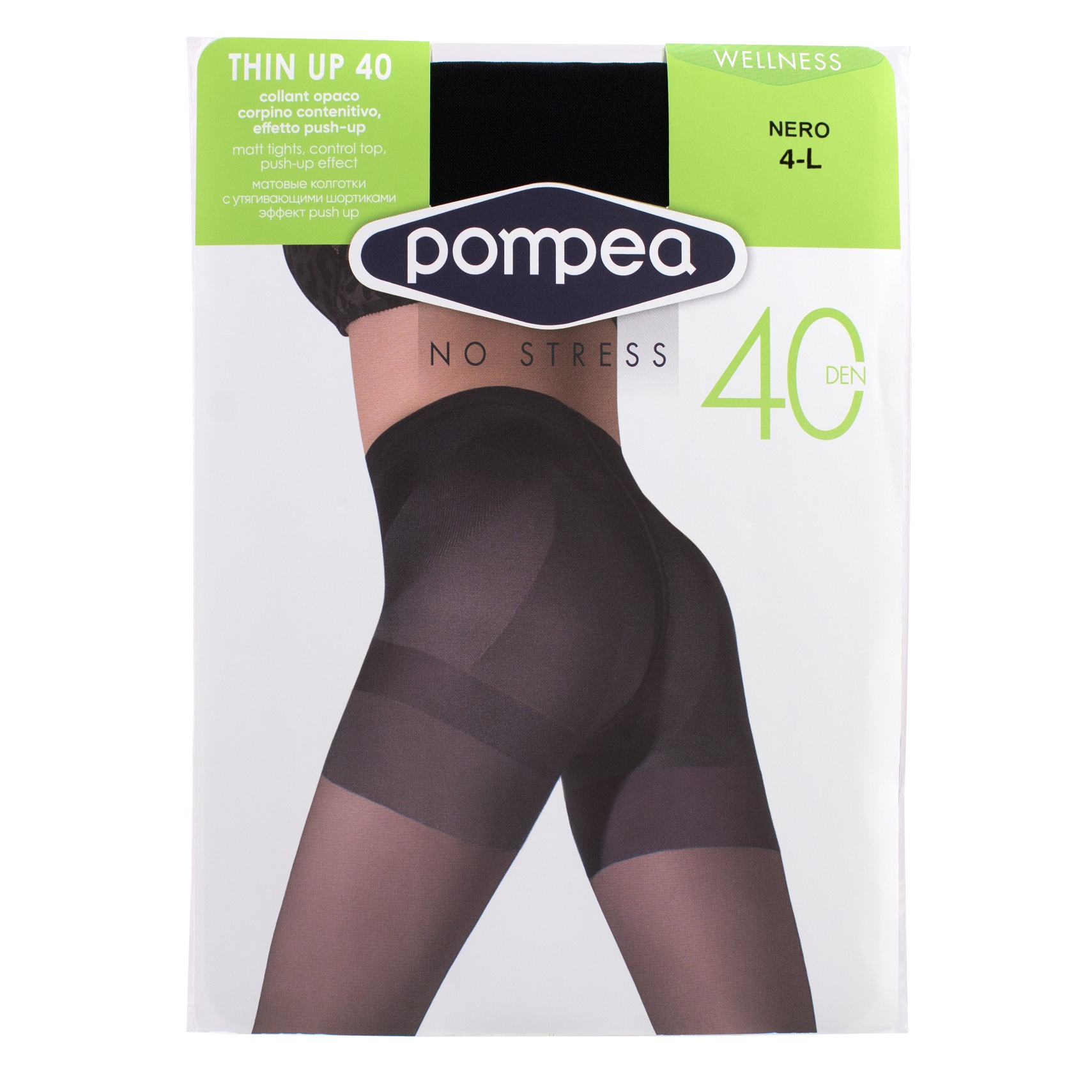 фото Колготки женские pompea thin up черные l