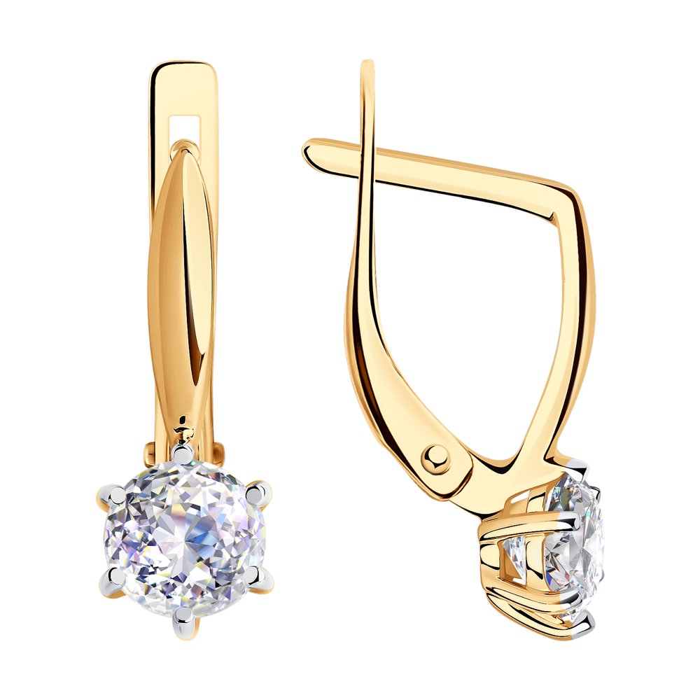 

Серьги женские из золота SOKOLOV 81020271, фианит, 81020271