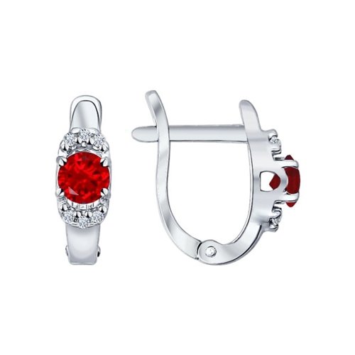 

Серьги из серебра SOKOLOV 84020016, корунд/фианит, 84020016