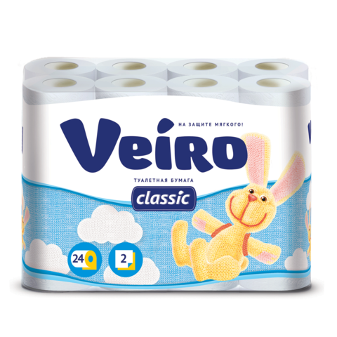 Купить Туалетная бумага Veiro Classic , 24 рулона, 17 метров x 9.5 см