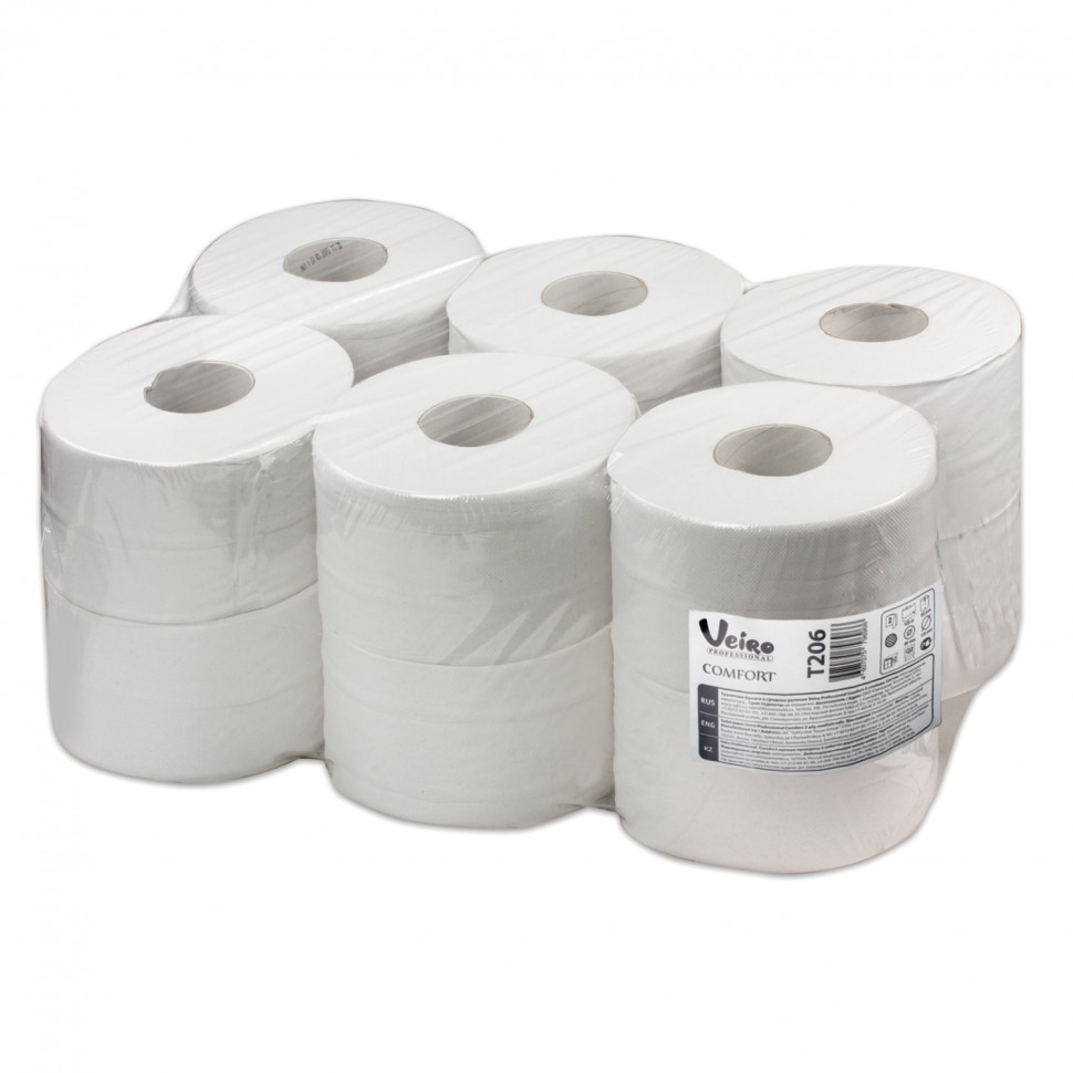 Купить Туалетная бумага VEIRO Система Q2 комплект 12 шт., Comfort, 2-слойная, T206