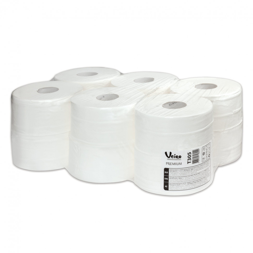 Купить Туалетная бумага VEIRO Premium Система Q2 комплект 12 шт., 2-слойная, T305