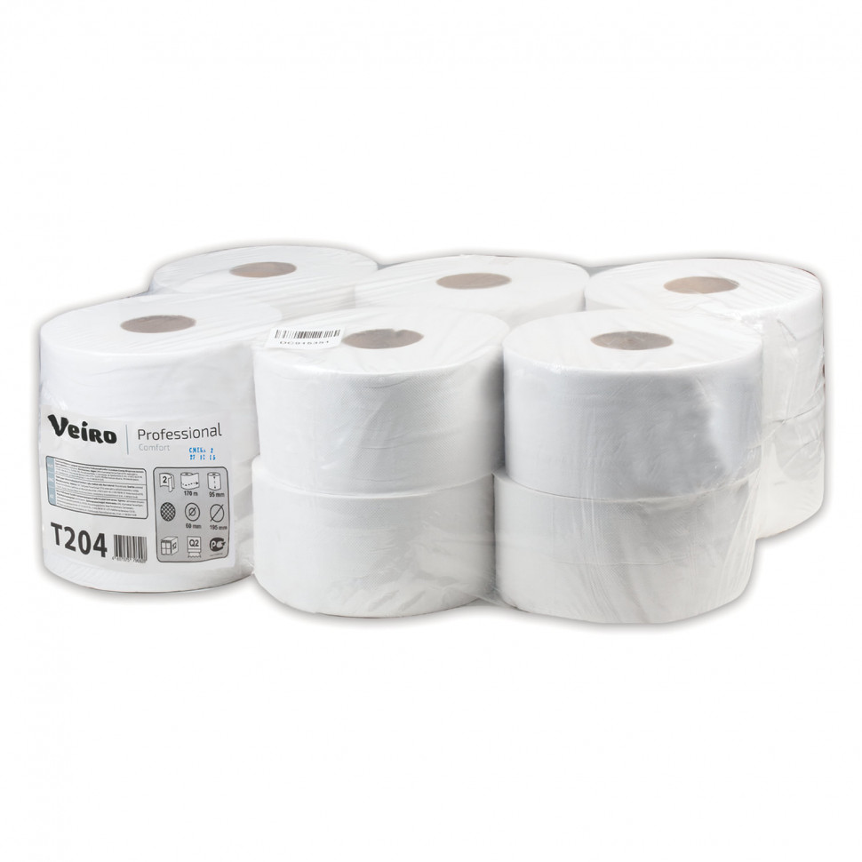 Купить Туалетная бумага VEIRO Система Q2 комплект 12 шт., Comfort, 2-слойная, T204