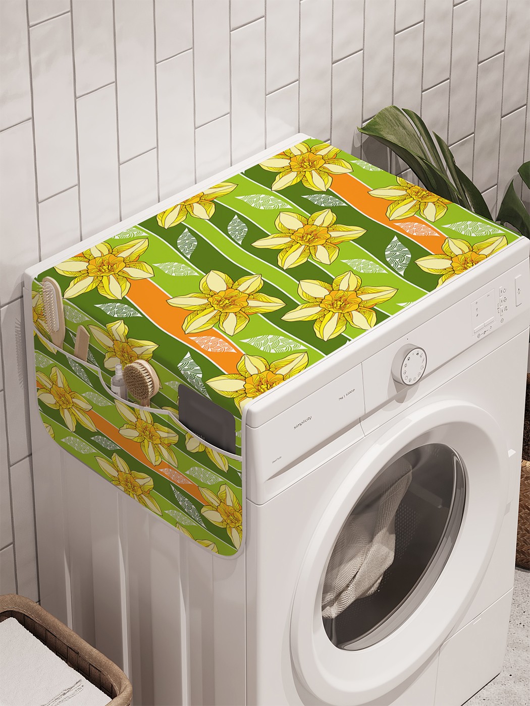 фото Органайзер "цветочные грядки" на стиральную машину, 45x120 см ambesonne