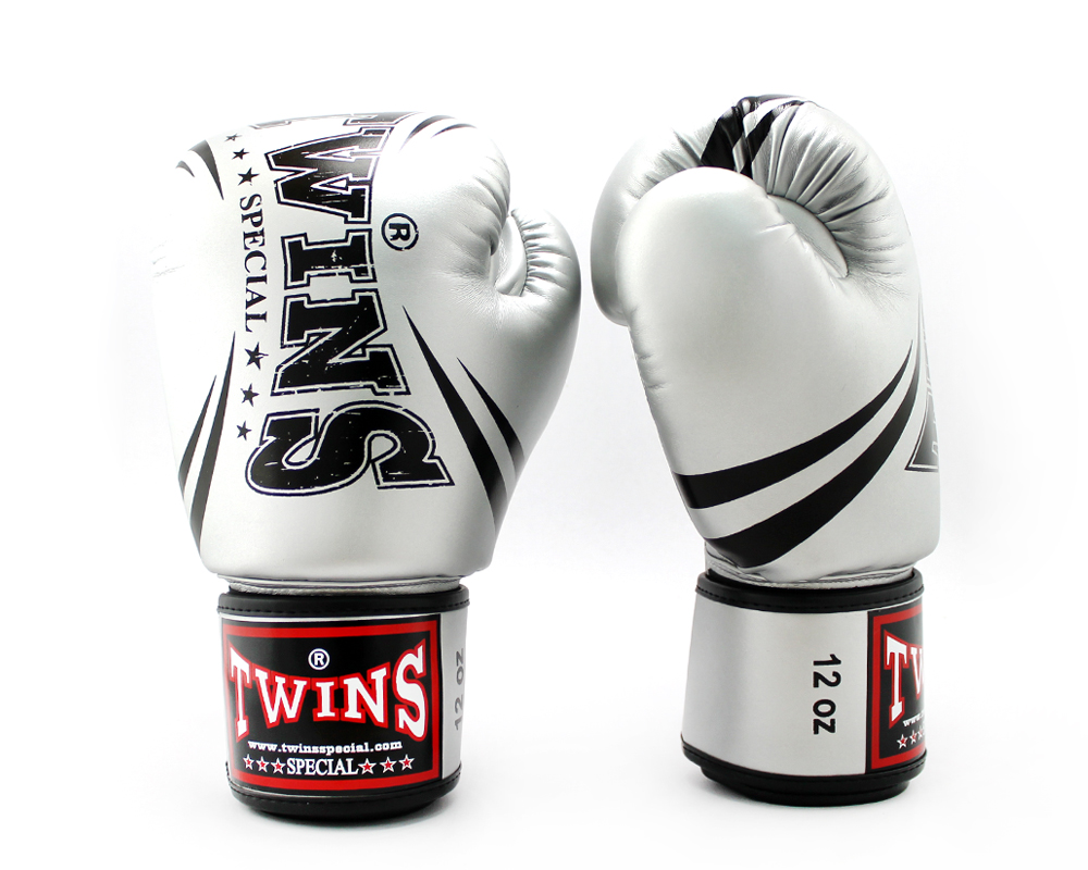 фото Боксерские перчатки twins fbgvs3-tw6 fancy boxing gloves серебристые, 14 унций