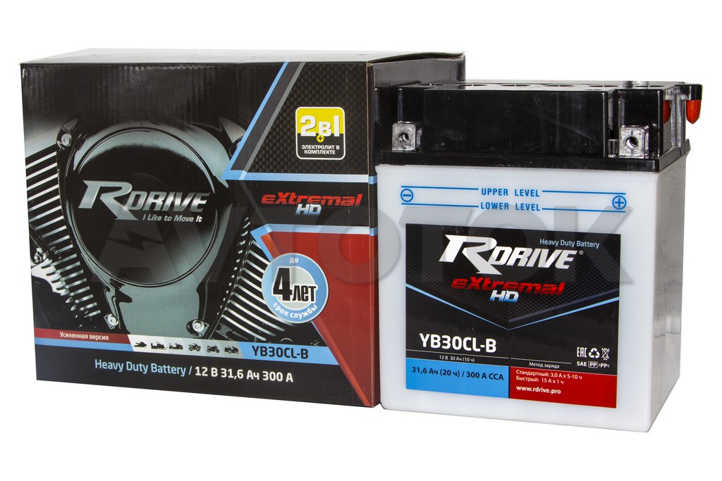 

Аккумулятор RDRIVE-YB30CL-B 12В 30Ач 300CCA 165x130x192 мм Обратная (-+)