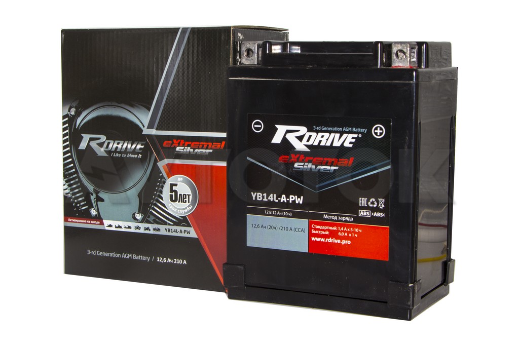 

Аккумулятор RDRIVE-YB14L-A-PW 12В 12Ач 210CCA 134x90x166 мм Обратная (-+)