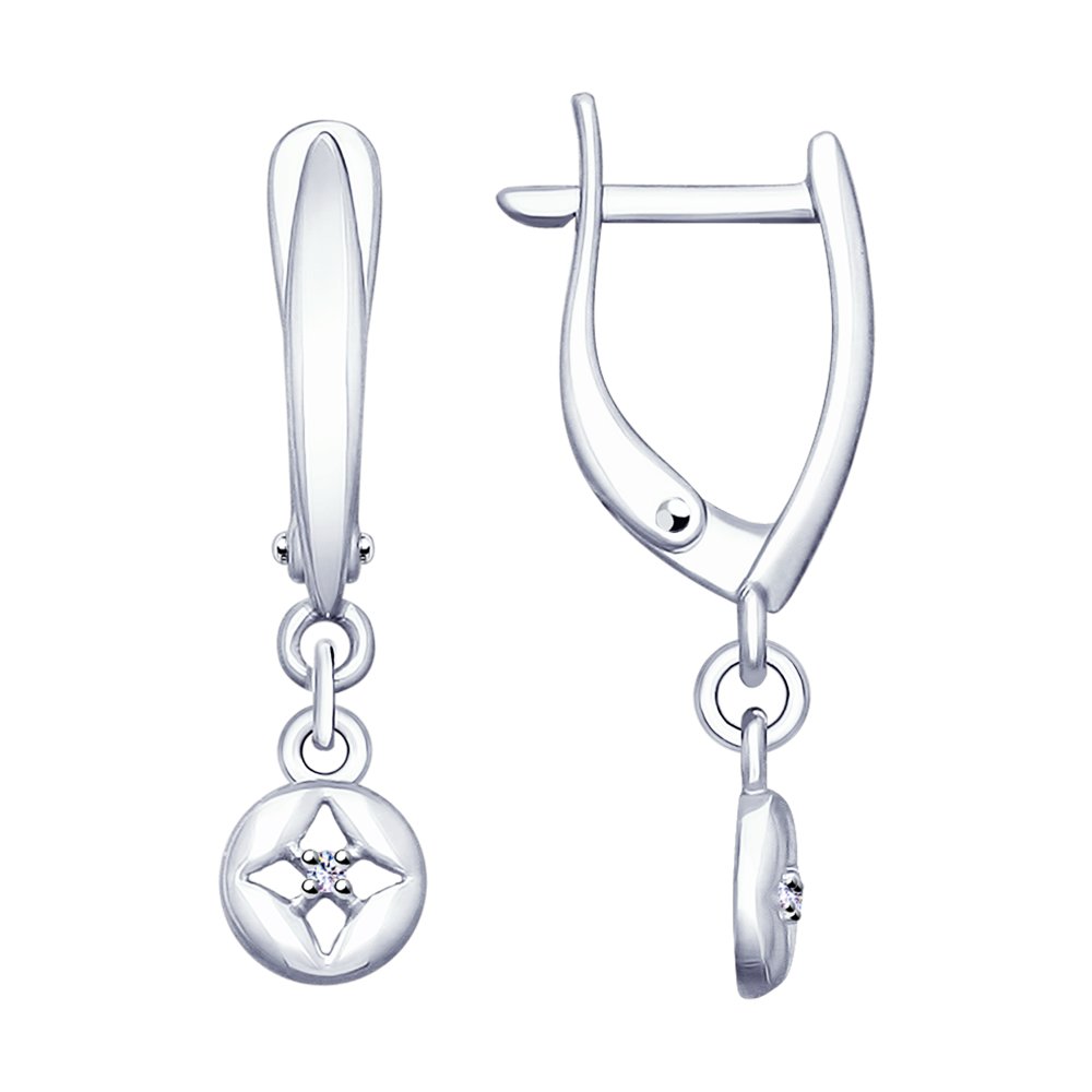 

Серьги женские из серебра SOKOLOV 87020014, бриллиант, 87020014