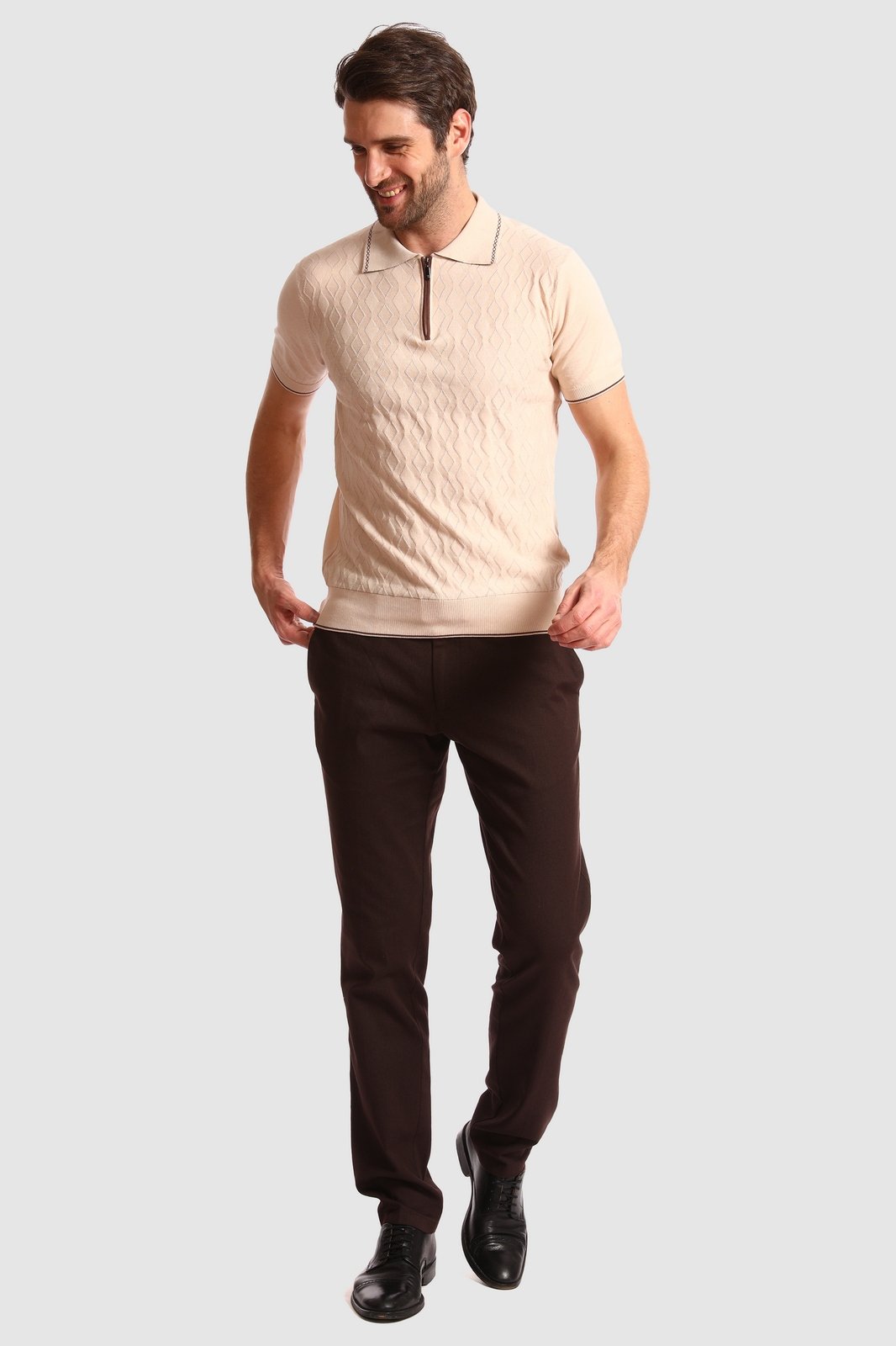 фото Футболка-поло мужская 20s-pzbl15ss-t/20 kanzler бежевая 2xl