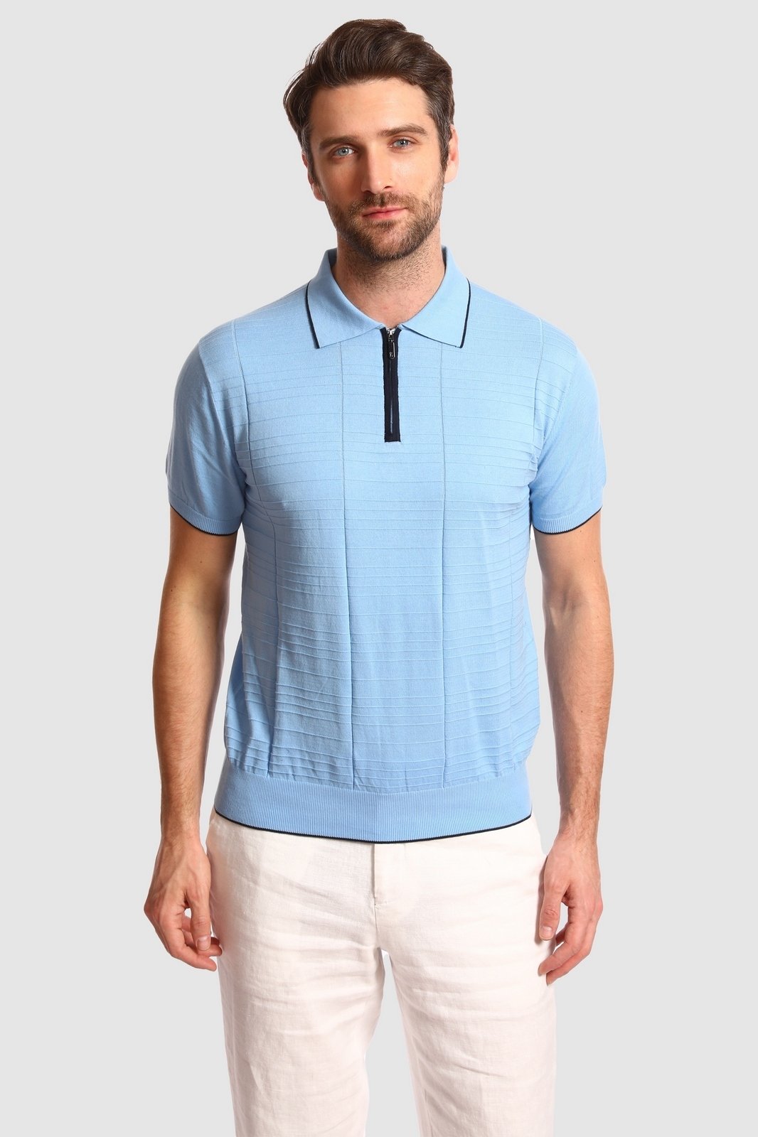 фото Футболка-поло мужская 20s-pzbl16ss-t/96 kanzler голубая 2xl