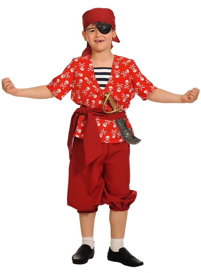 фото Карнавальный костюм карнавалофф пират, цв. красный р.104