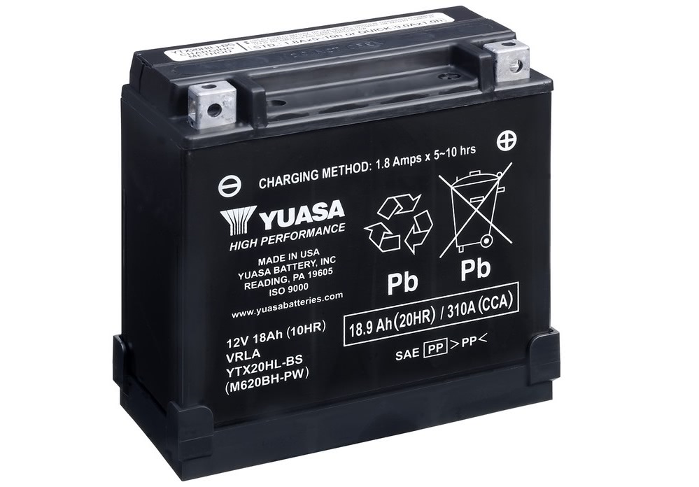 

Аккумулятор Yuasa YTX20HL-BS-PW 12В 18Ач 310CCA 175x87x155 мм Обратная (-+)