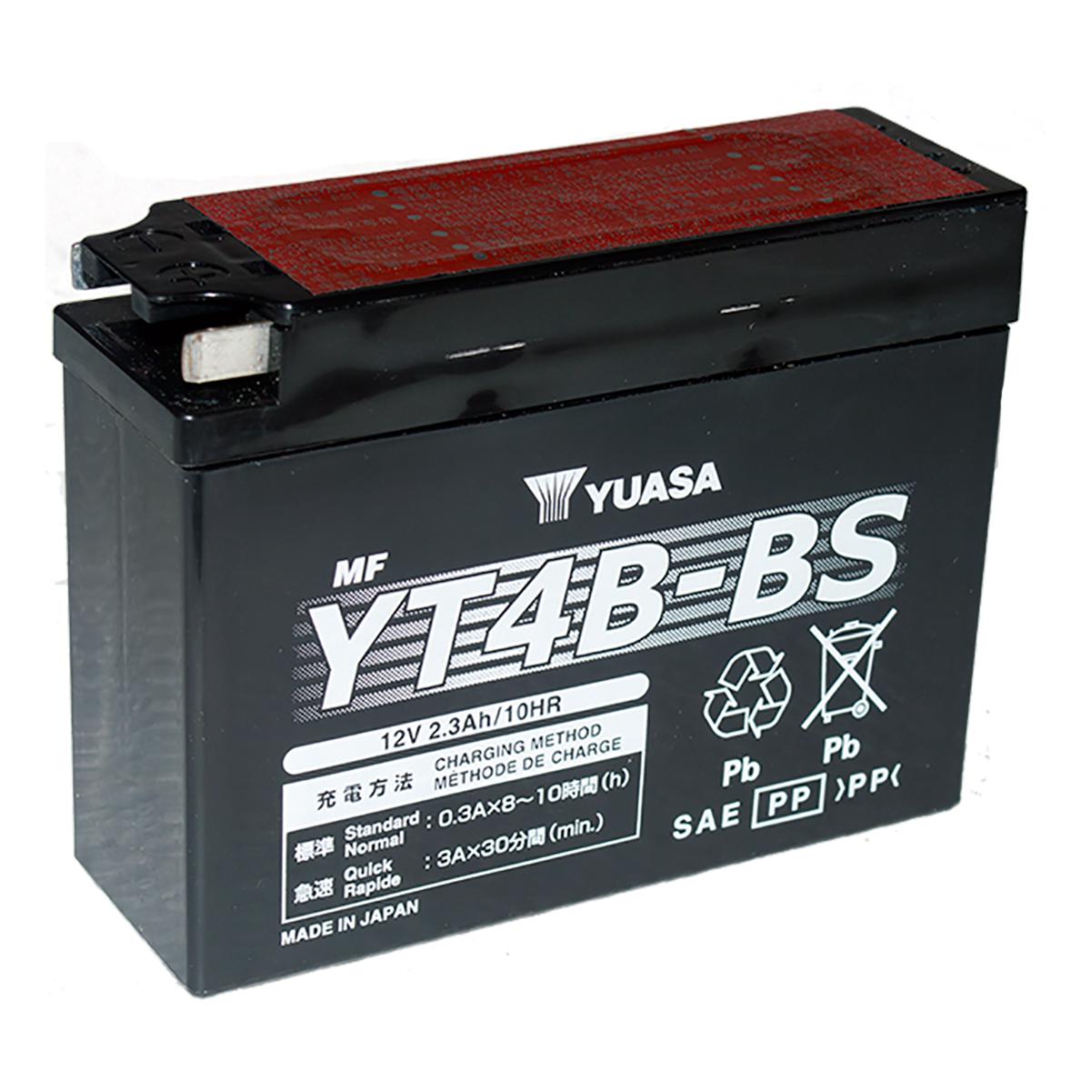 

Аккумулятор Yuasa YT4B-BS 12В 2,4Ач 40CCA 114x39x87 мм Прямая (+-)