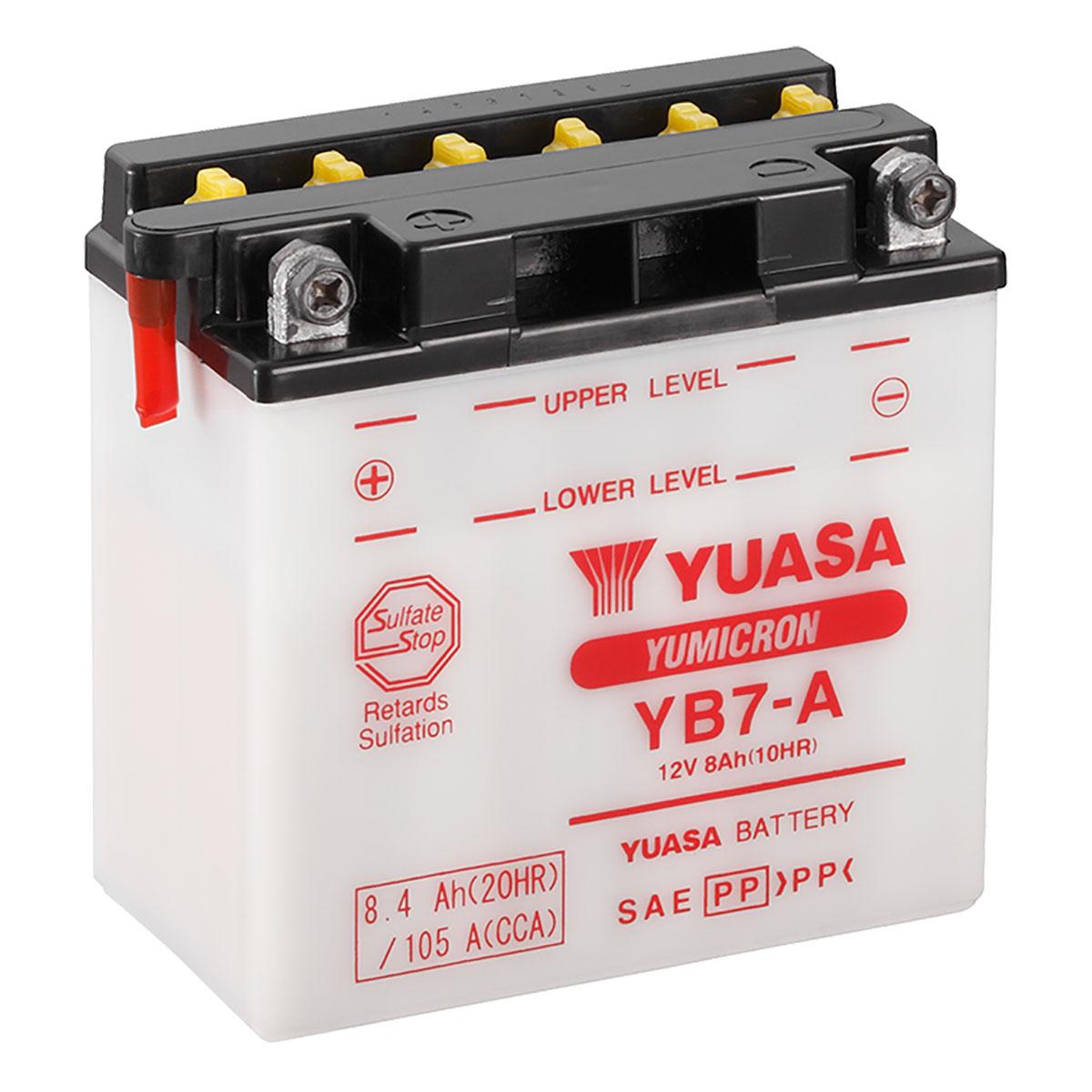 

Аккумулятор Yuasa YB7-A 12В 8,4Ач 105CCA 135x75x133 мм Прямая (+-)