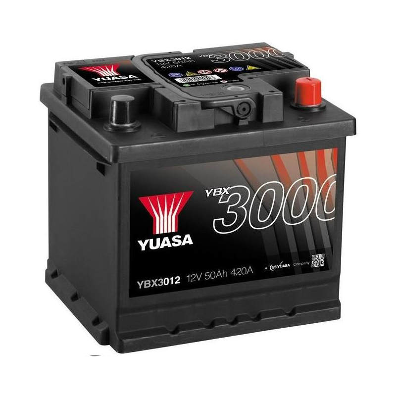 

Аккумулятор Yuasa SMF YBX3012 12В 50Ач 420CCA 207x175x190 мм Обратная (-+)