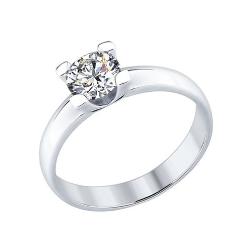 

Кольцо помолвочное из серебра с фианитом р.  SOKOLOV 89010058, 89010058