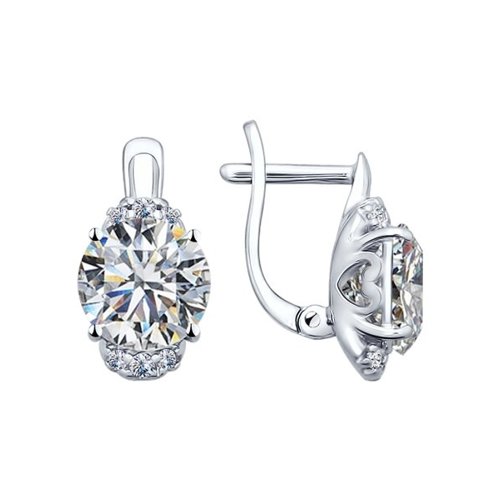 

Серьги женские из серебра SOKOLOV 89020014, фианит, 89020014