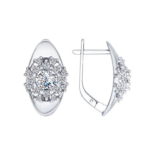 

Серьги женские из серебра SOKOLOV 89020039, фианит, 89020039