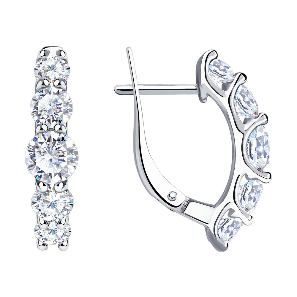 

Серьги женские из серебра SOKOLOV 89020046, фианит, 89020046