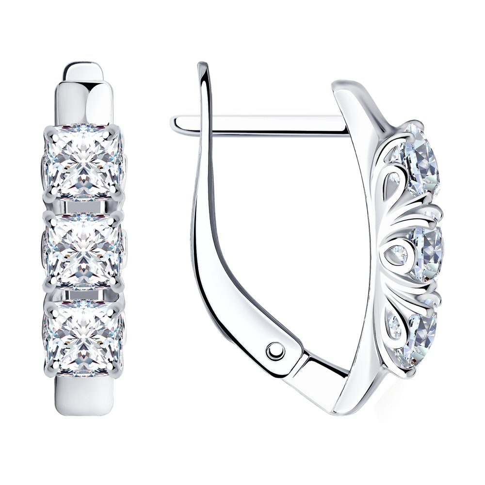 

Серьги женские из серебра SOKOLOV 89020054, фианит, 89020054