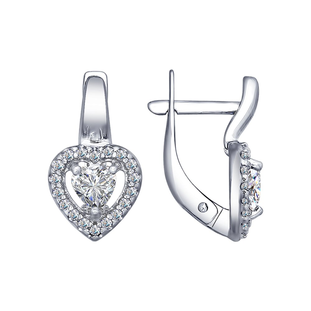 

Серьги женские из серебра SOKOLOV 89020060, фианит, 89020060