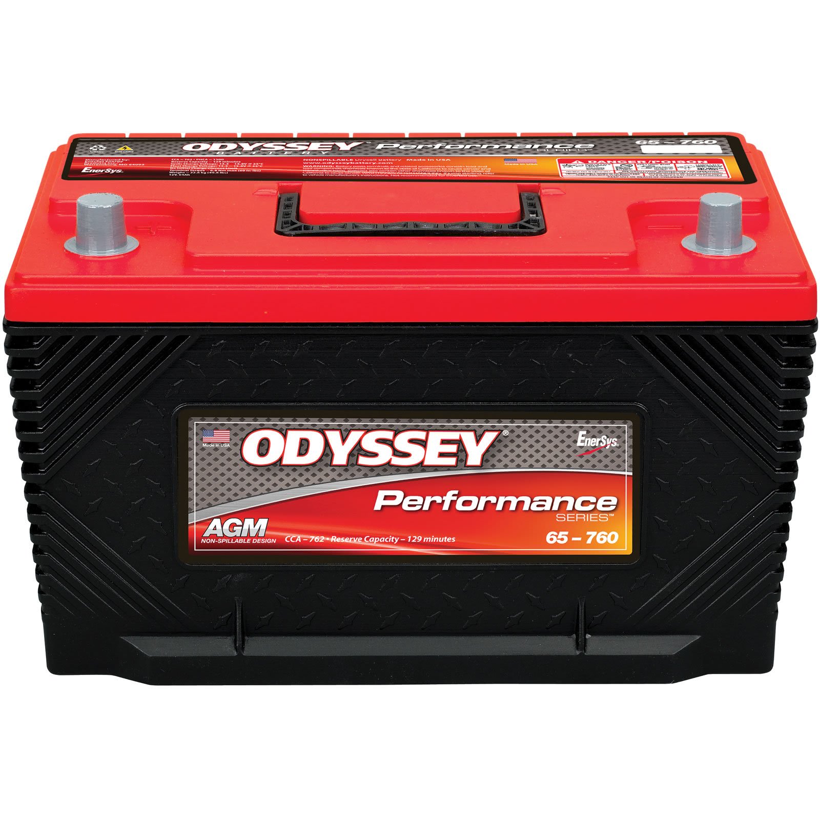 

Аккумулятор Odyssey 65-760 12В 64Ач 762CCA 302x183x188 мм Прямая (+-)