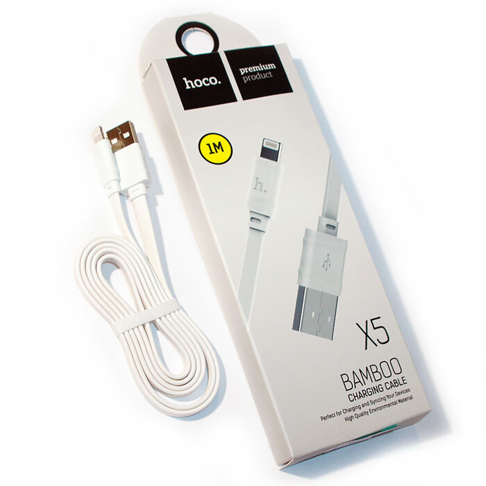 фото Кабель для зарядки и передачи данных hoco x5 bamboo usb - lightning 1 м