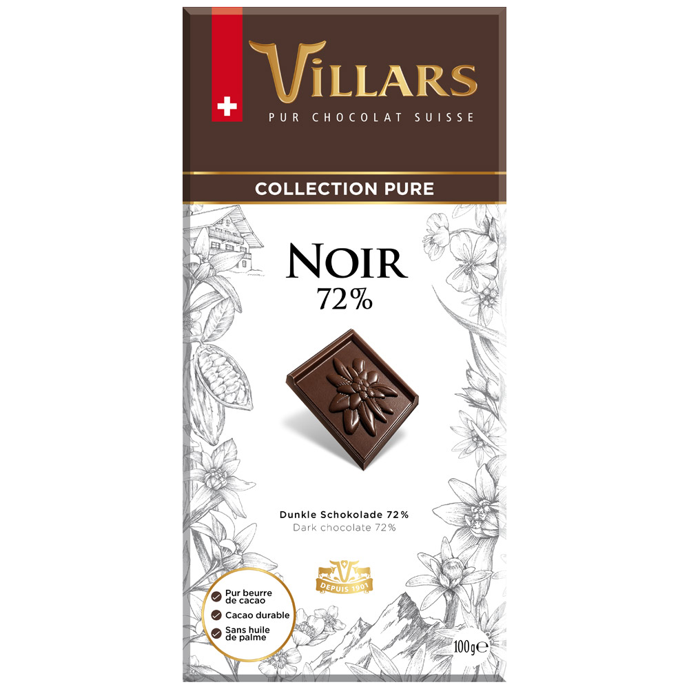 

Шоколад тёмный горький Villars 72% 100г