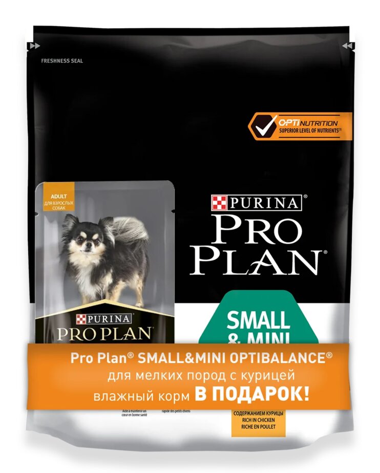 фото Сухой корм для собак pro plan, курица с рисом, 700 г + пауч c курицей в соусе, 100 г