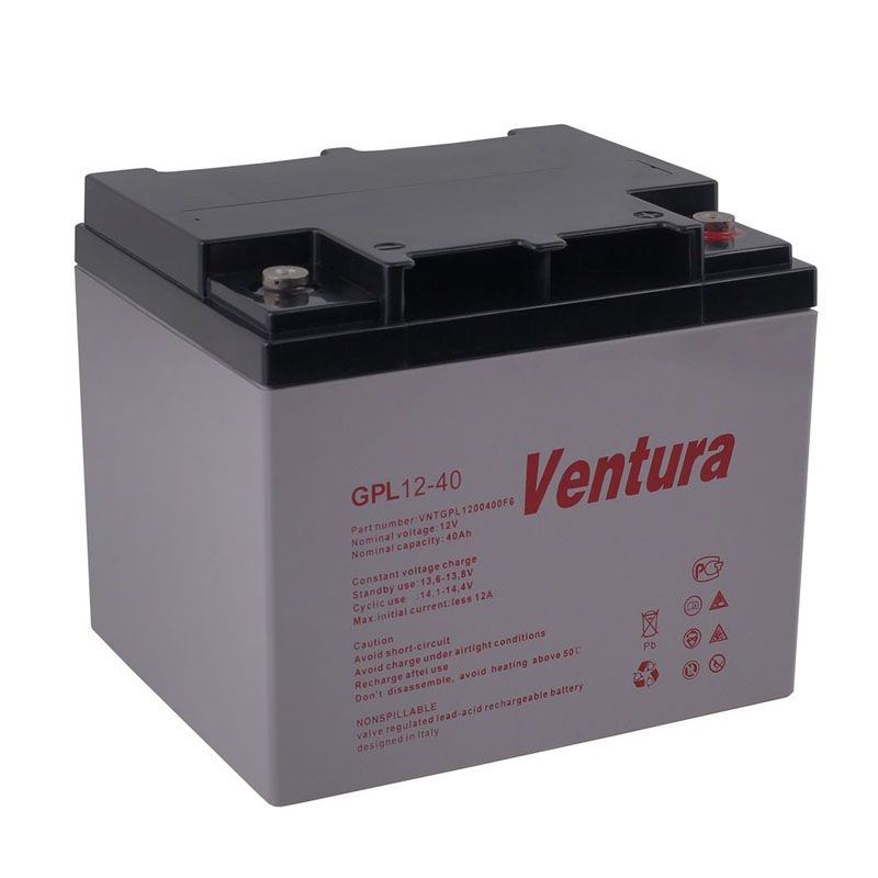 Аккумулятор Ventura GPL 12-40 12В 41Ач 197x165x170 мм Прямая (+-)