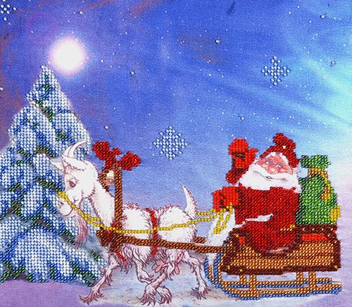 

Канва с рисунком для вышивания бисером 'Новогодняя' Hobby&Pro 25*22см 580561